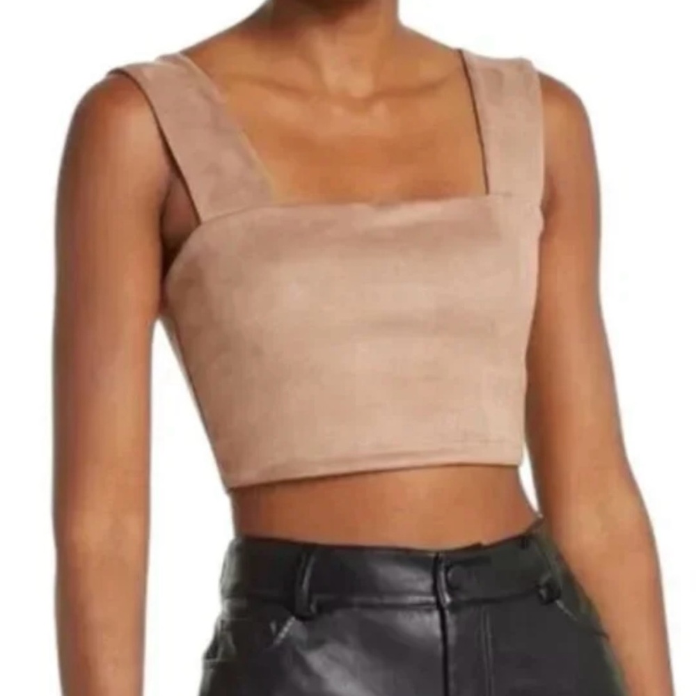 Susana Monaco Faux Suede Crop Top NWT Size Small